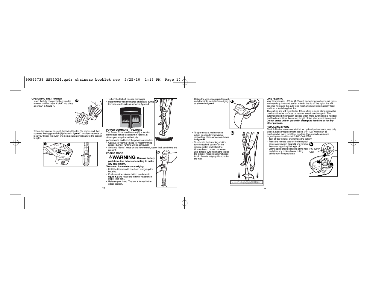 Warning | Black & Decker NST1024 User Manual | Page 6 / 25