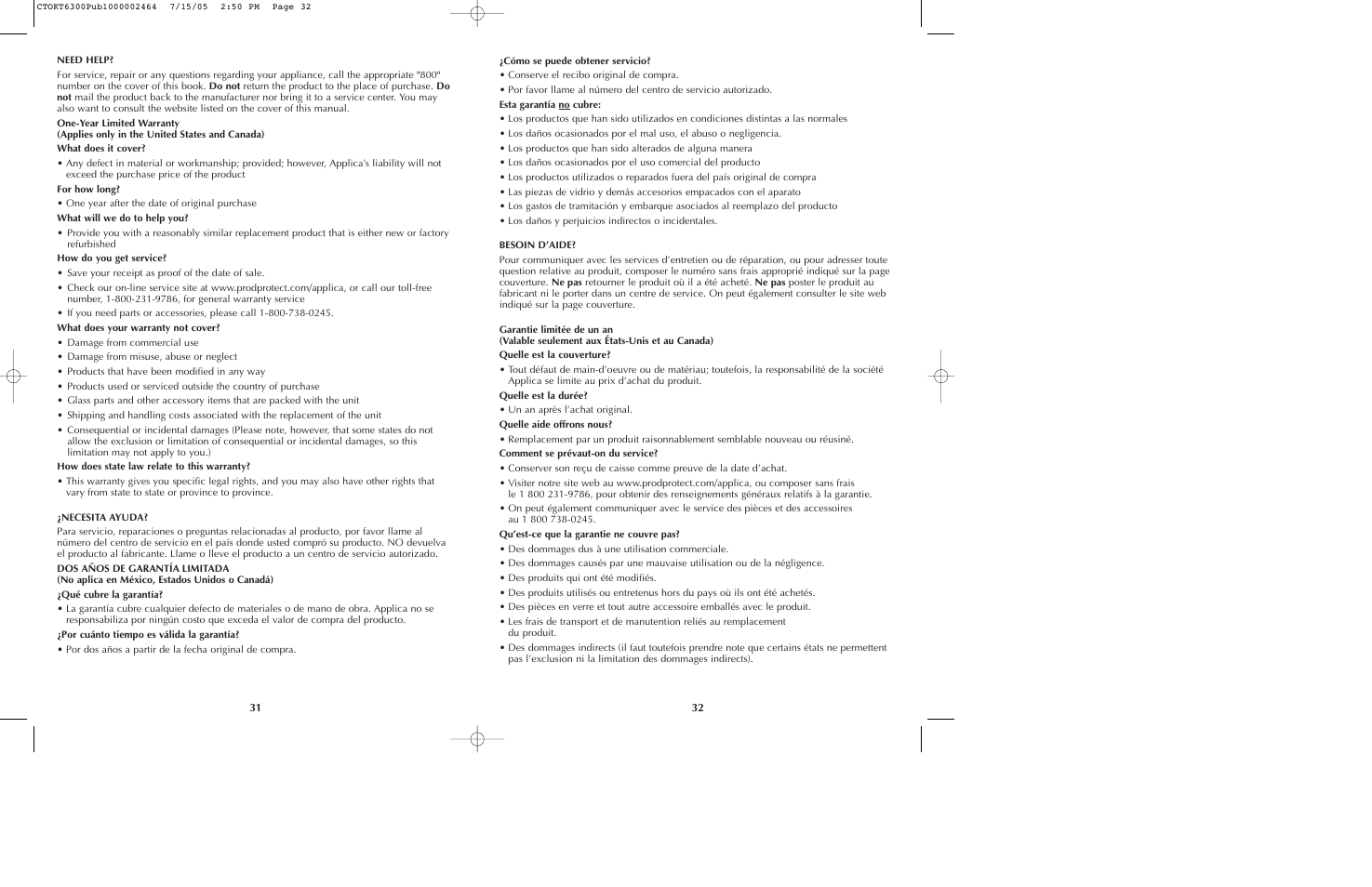 Black & Decker CTOKT6300 User Manual | Page 17 / 19