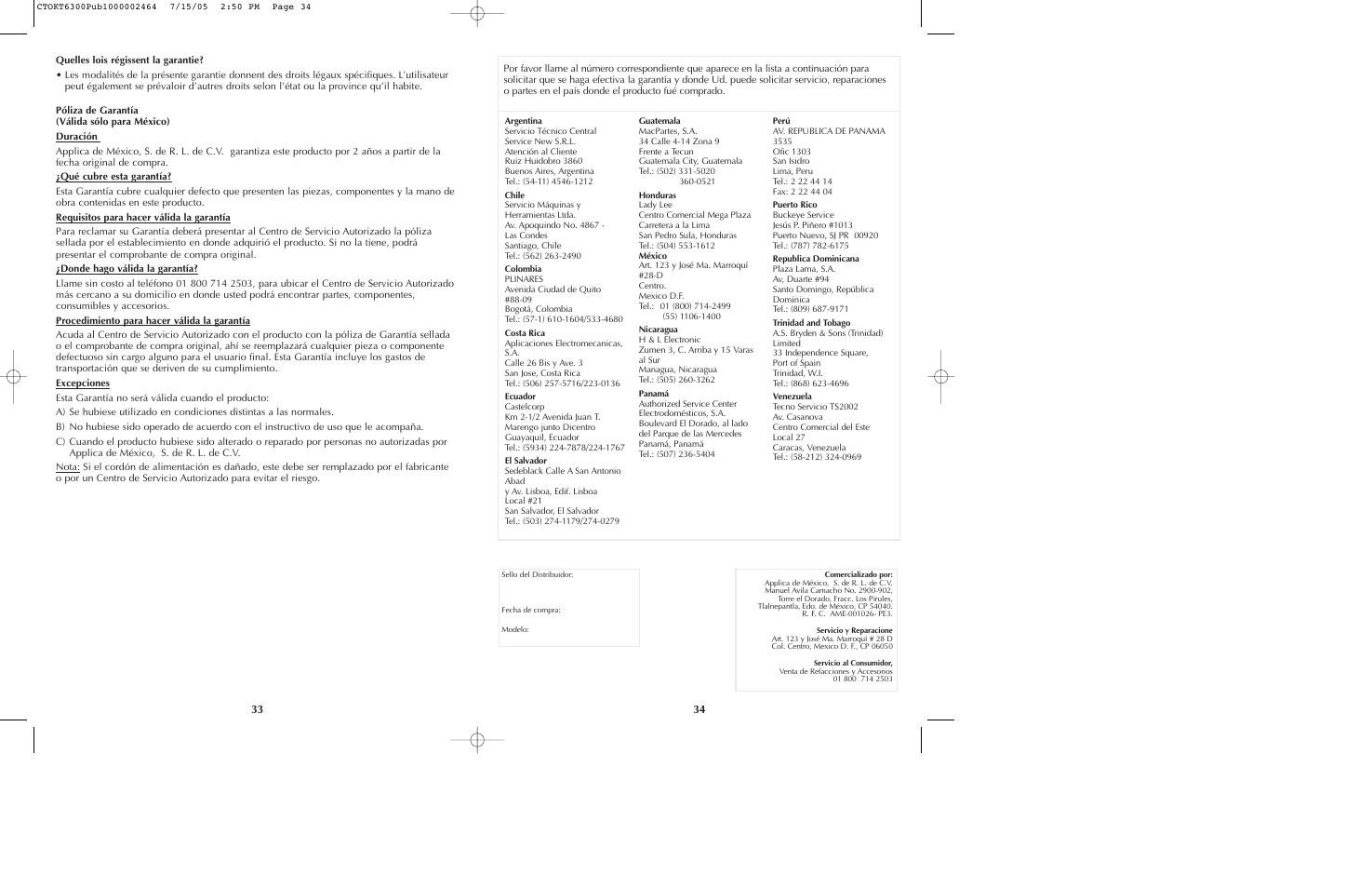 Black & Decker CTOKT6300 User Manual | Page 18 / 19