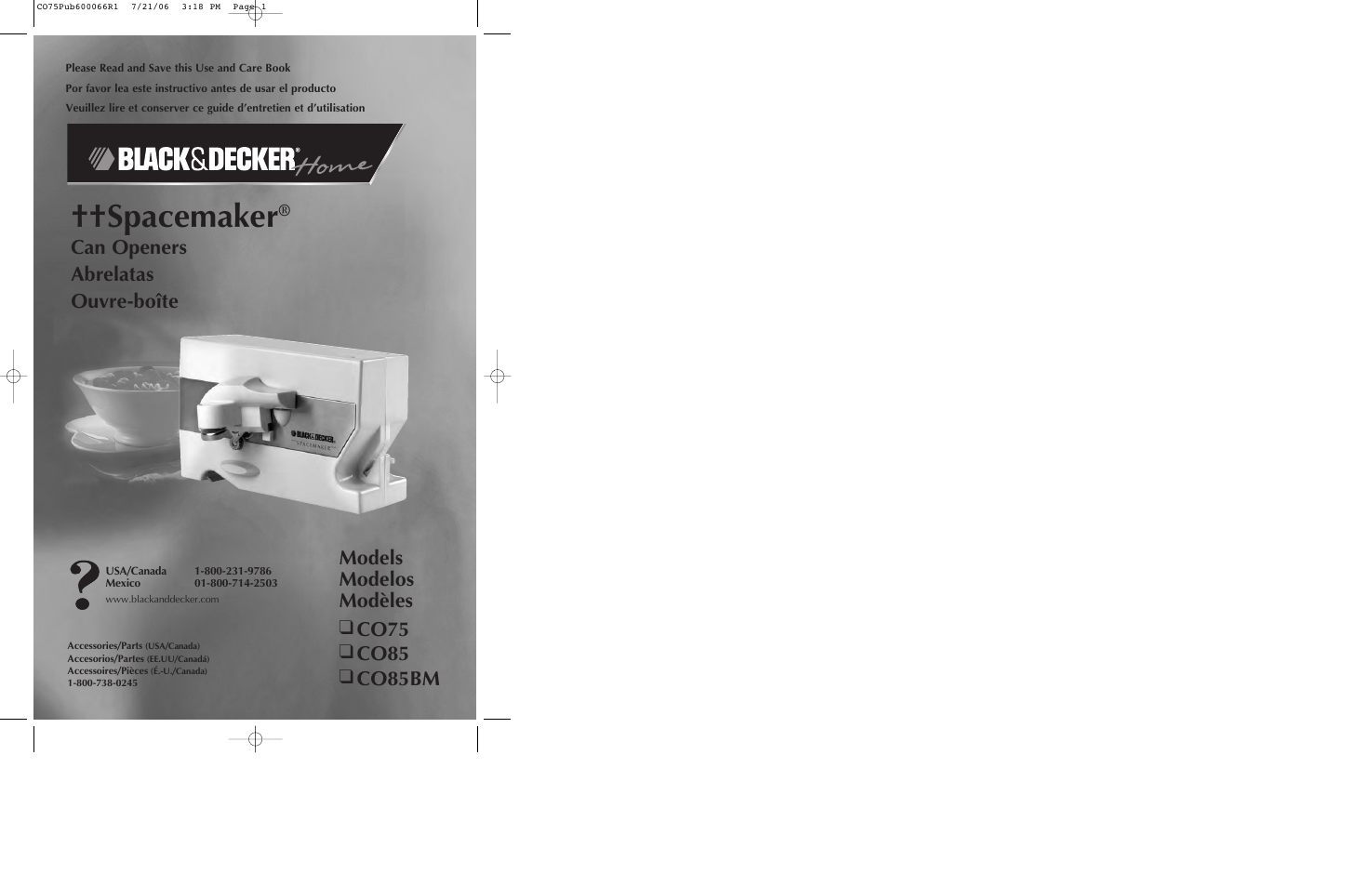 Black & Decker CO85BM User Manual | 13 pages