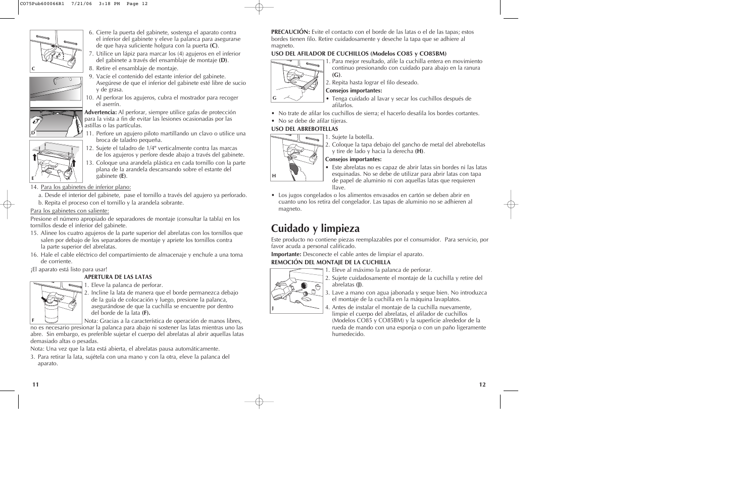 Cuidado y limpieza | Black & Decker CO85BM User Manual | Page 7 / 13