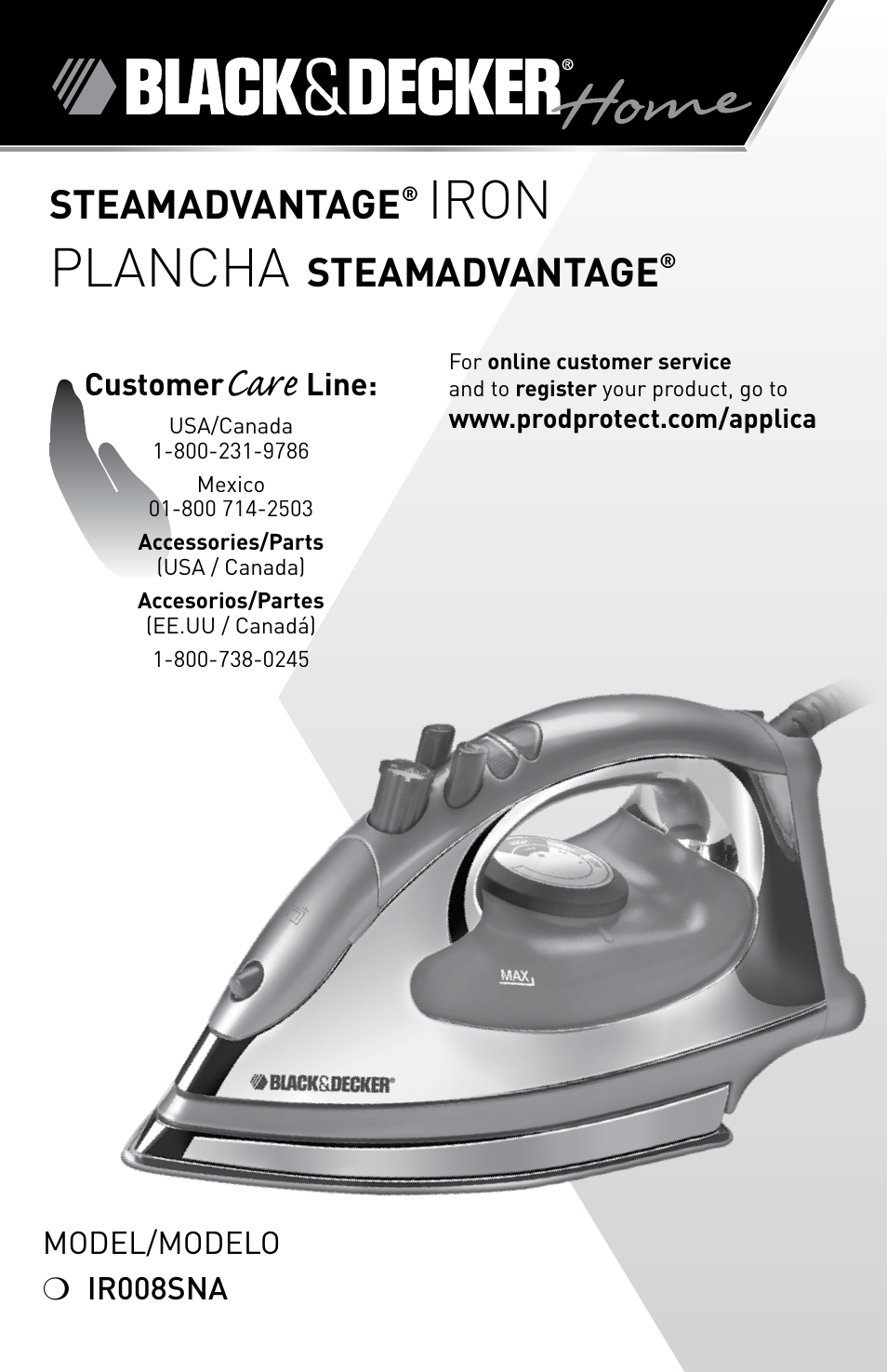 Black & Decker STEAMADVANTAGE IR008SNA User Manual | 11 pages