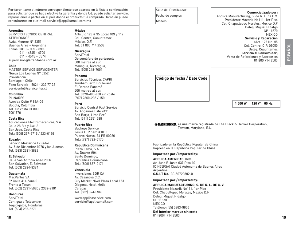 Black & Decker STEAMADVANTAGE IR008SNA User Manual | Page 10 / 11