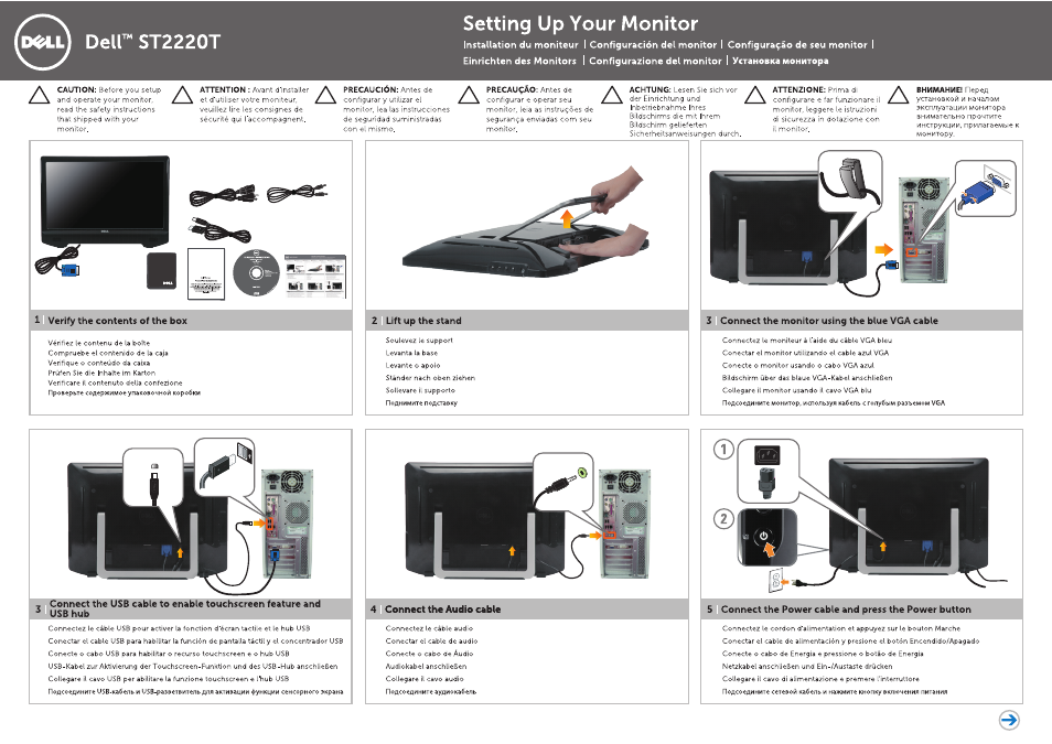 Dell ST2220T Monitor User Manual | 2 pages