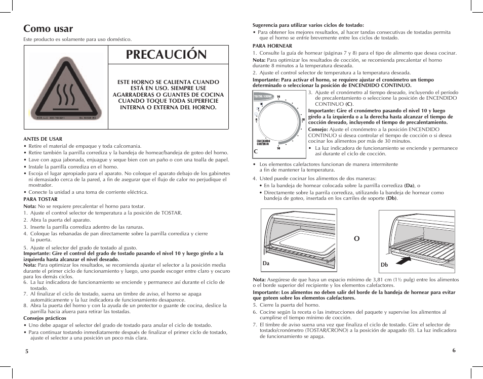 Precaución, Como usar | Black & Decker TRO421 User Manual | Page 4 / 15