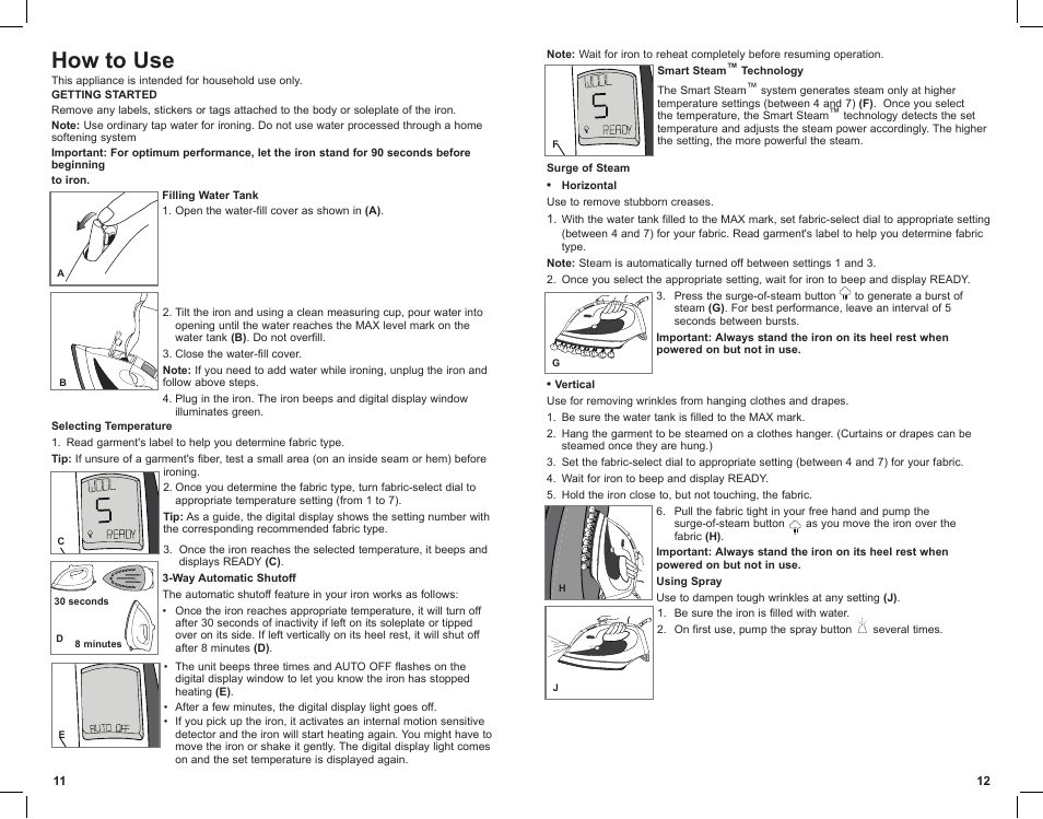 How to use, Ma x auto clean, Max a u to c le a n | Black & Decker D1691KT User Manual | Page 7 / 11