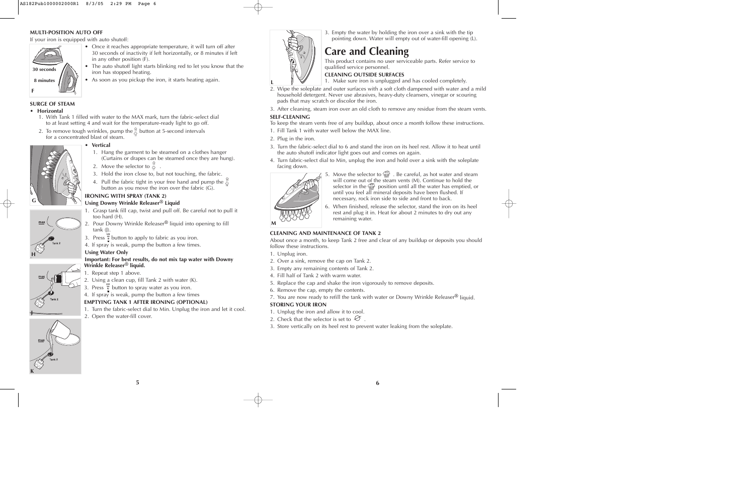 Care and cleaning | Black & Decker AS182 User Manual | Page 4 / 15