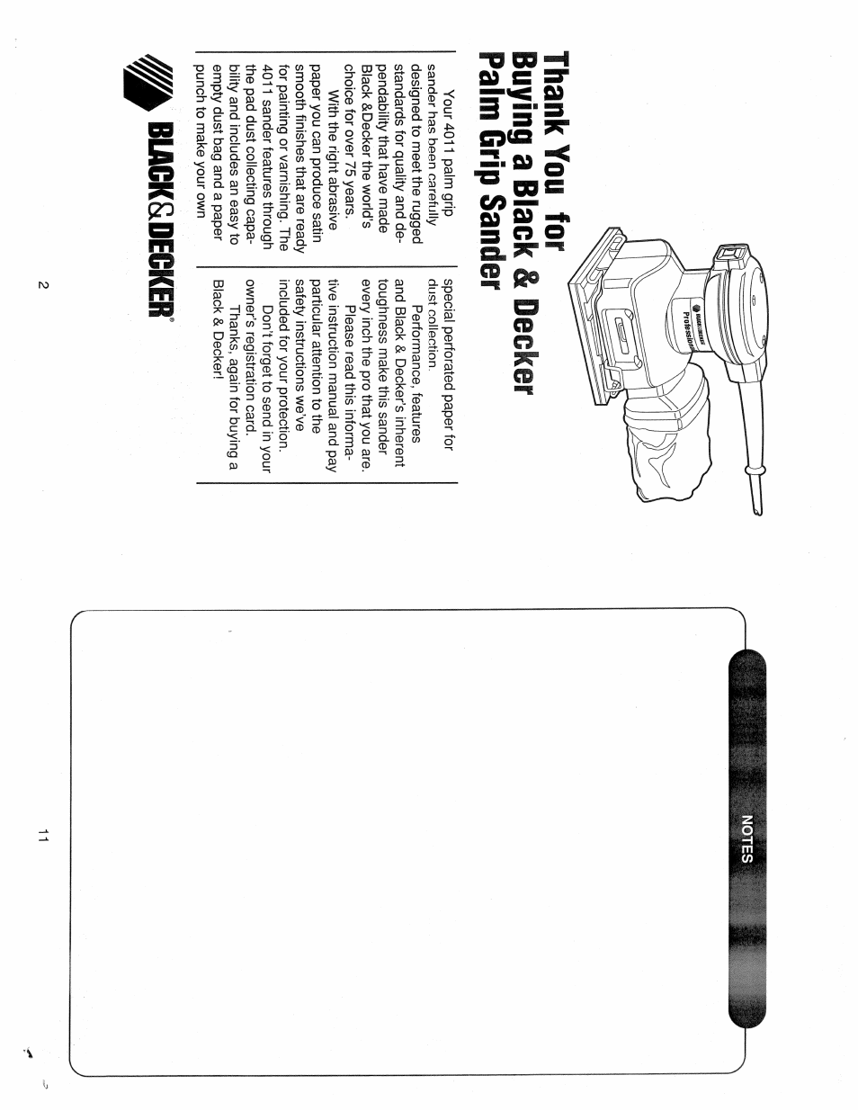 Buying a black & decker palm grip sander, Biack&decker | Black & Decker 4011 User Manual | Page 2 / 6