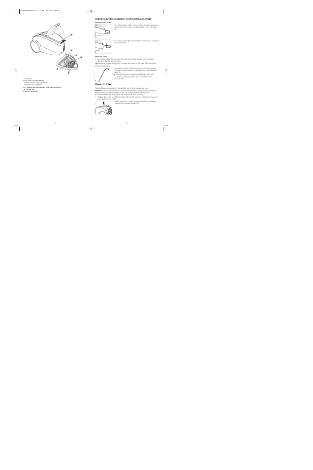 How to use | Black & Decker VC2000 User Manual | Page 4 / 13