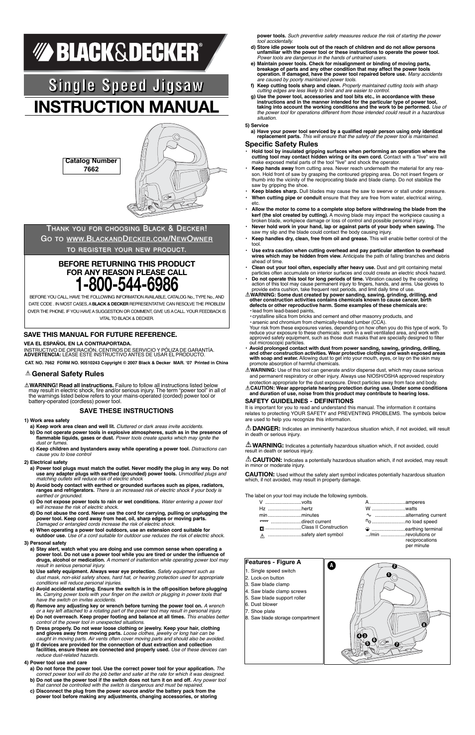 Black & Decker 7662 User Manual | 6 pages