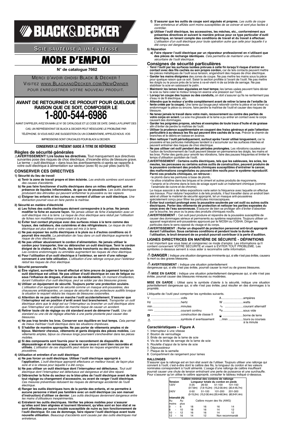 Mode d’emploi | Black & Decker 7662 User Manual | Page 3 / 6