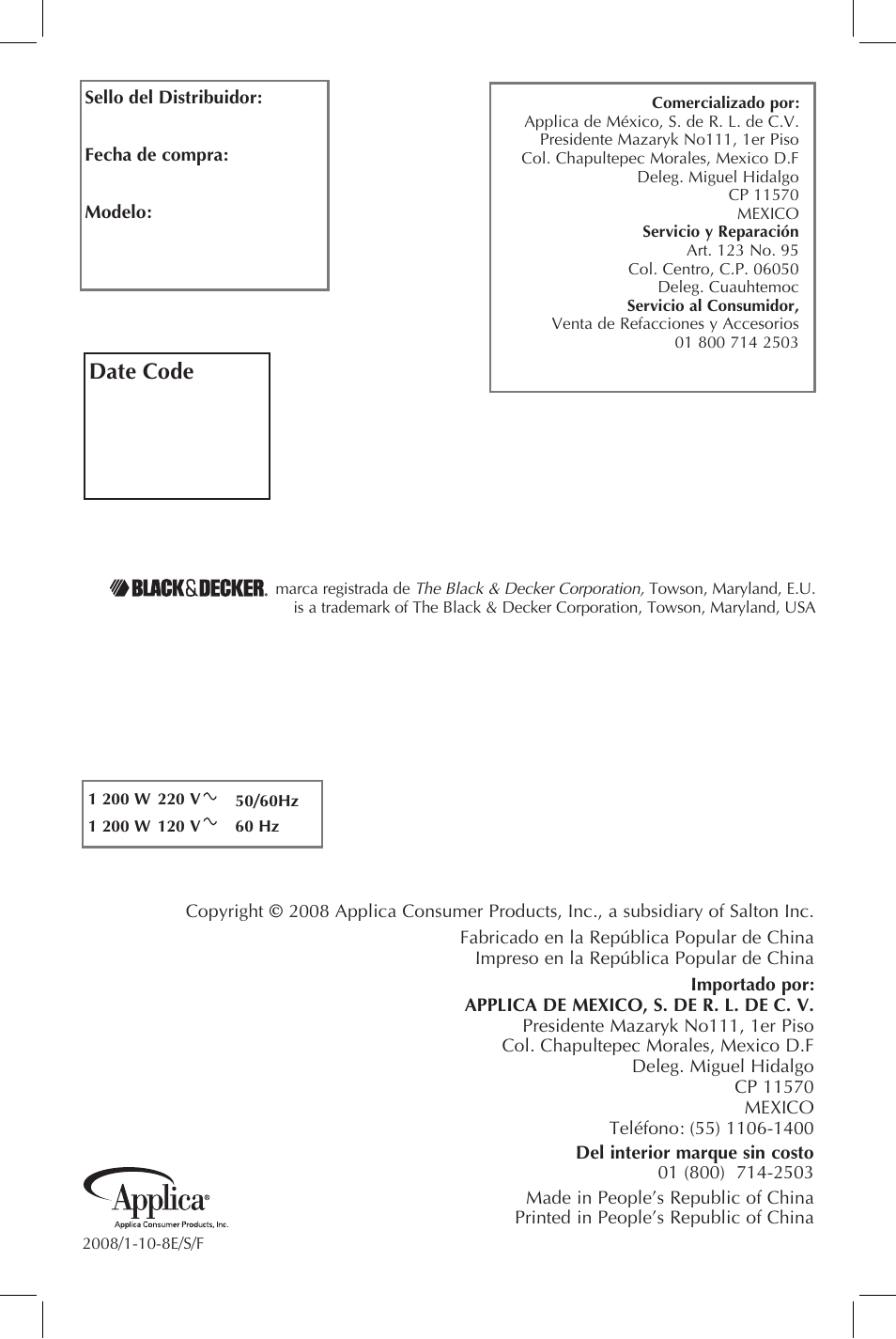 Black & Decker F990 User Manual | Page 11 / 11