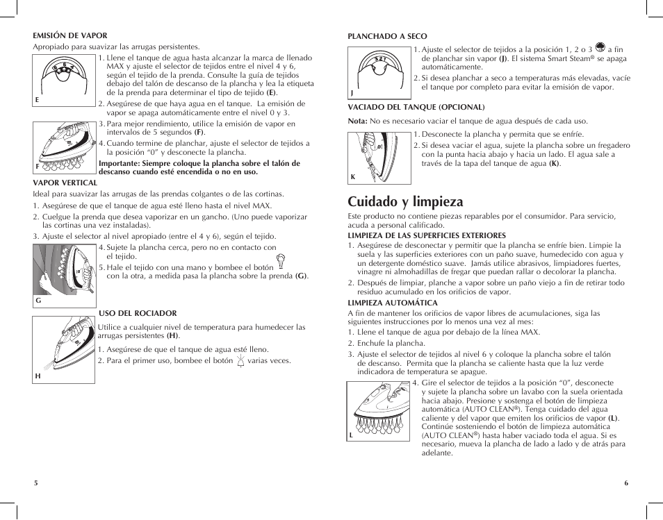 Cuidado y limpieza | Black & Decker F990 User Manual | Page 4 / 11