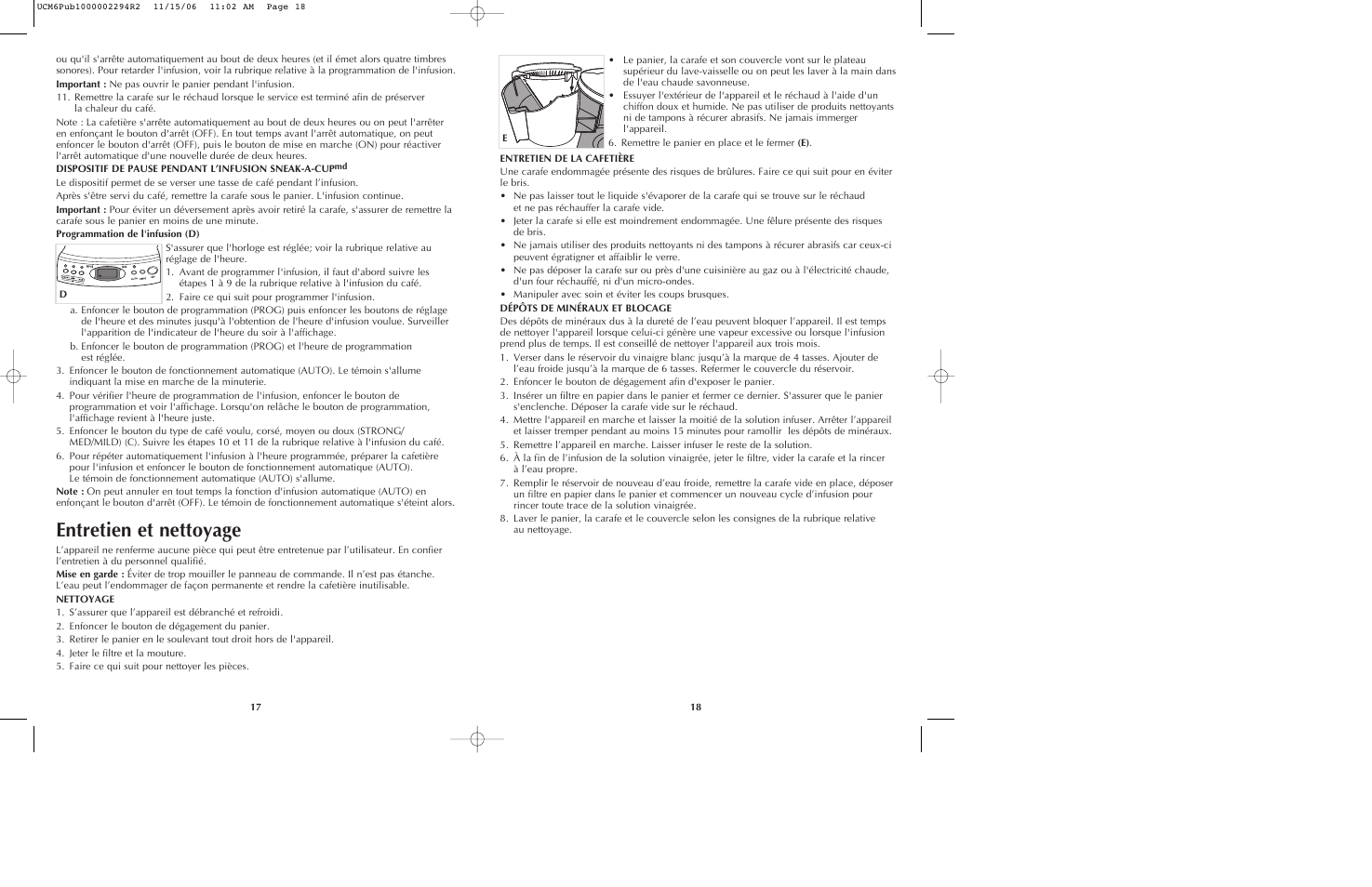 Entretien et nettoyage | Black & Decker UCM6 User Manual | Page 10 / 13
