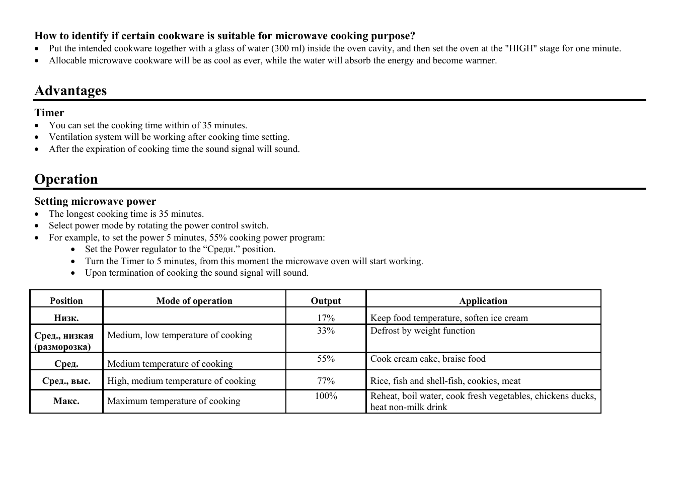 Advantages, Operation | Hyundai H-MW1817 User Manual | Page 6 / 16
