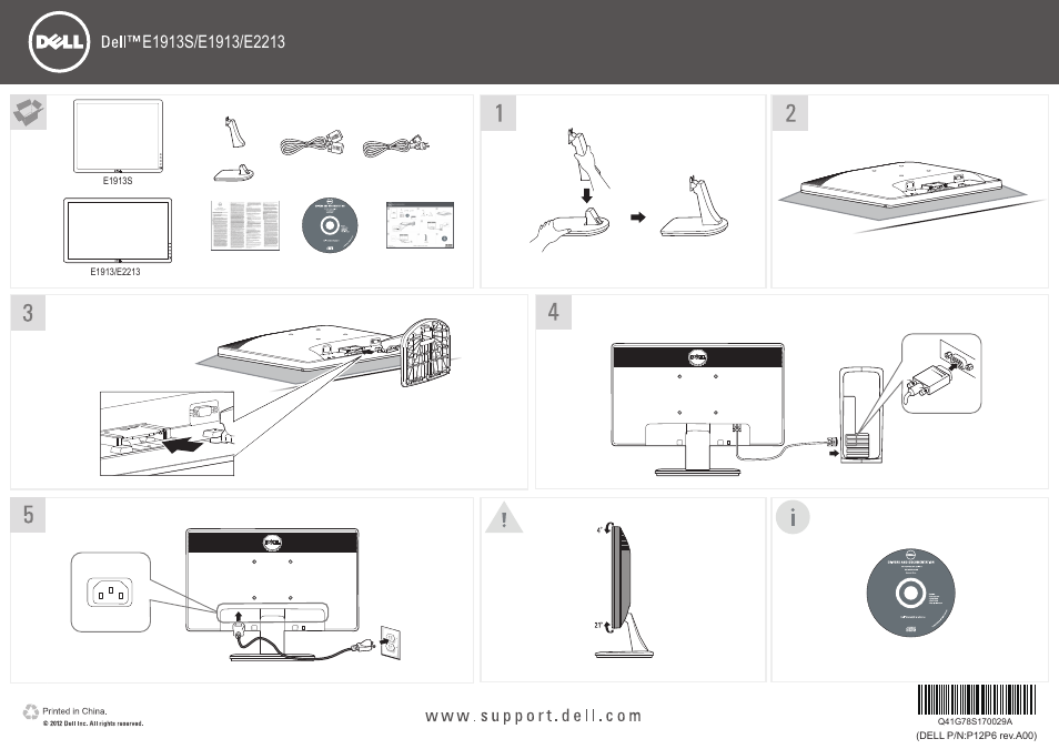 Dell E1913S Monitor User Manual | 1 page