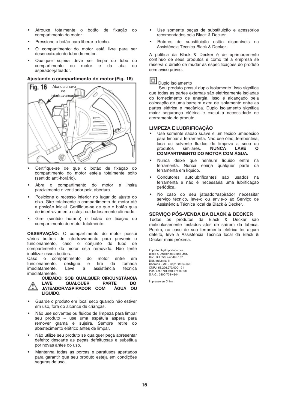 Black & Decker BV2200 User Manual | Page 15 / 22