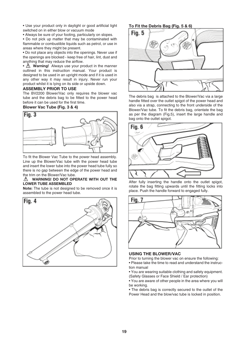 Black & Decker BV2200 User Manual | Page 19 / 22