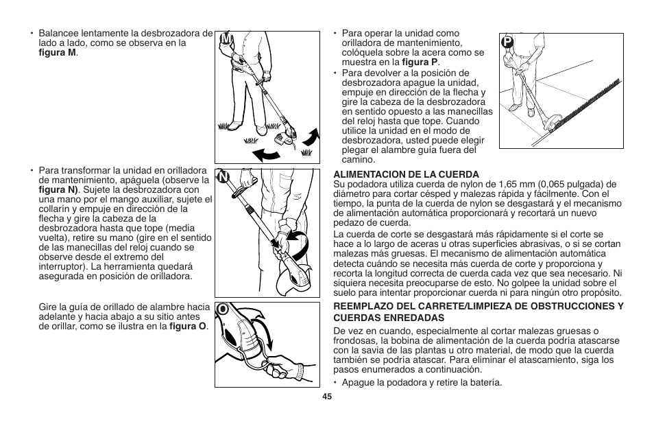 Om n p | Black & Decker LST1018 User Manual | Page 45 / 52