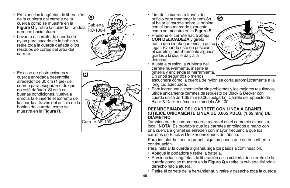 Qr s | Black & Decker LST1018 User Manual | Page 46 / 52