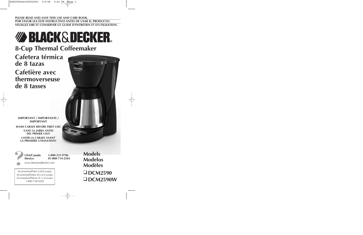 Black & Decker DCM2590 User Manual | 13 pages