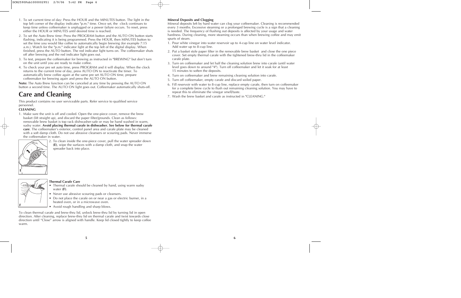 Care and cleaning | Black & Decker DCM2590 User Manual | Page 4 / 13