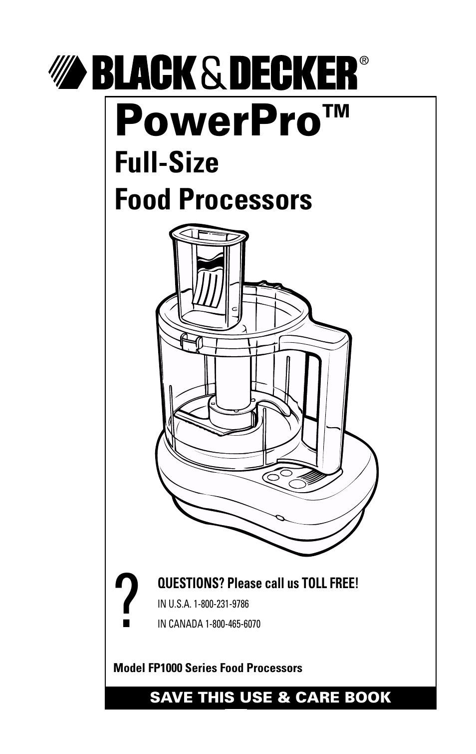 Black & Decker FP1000 User Manual | 23 pages