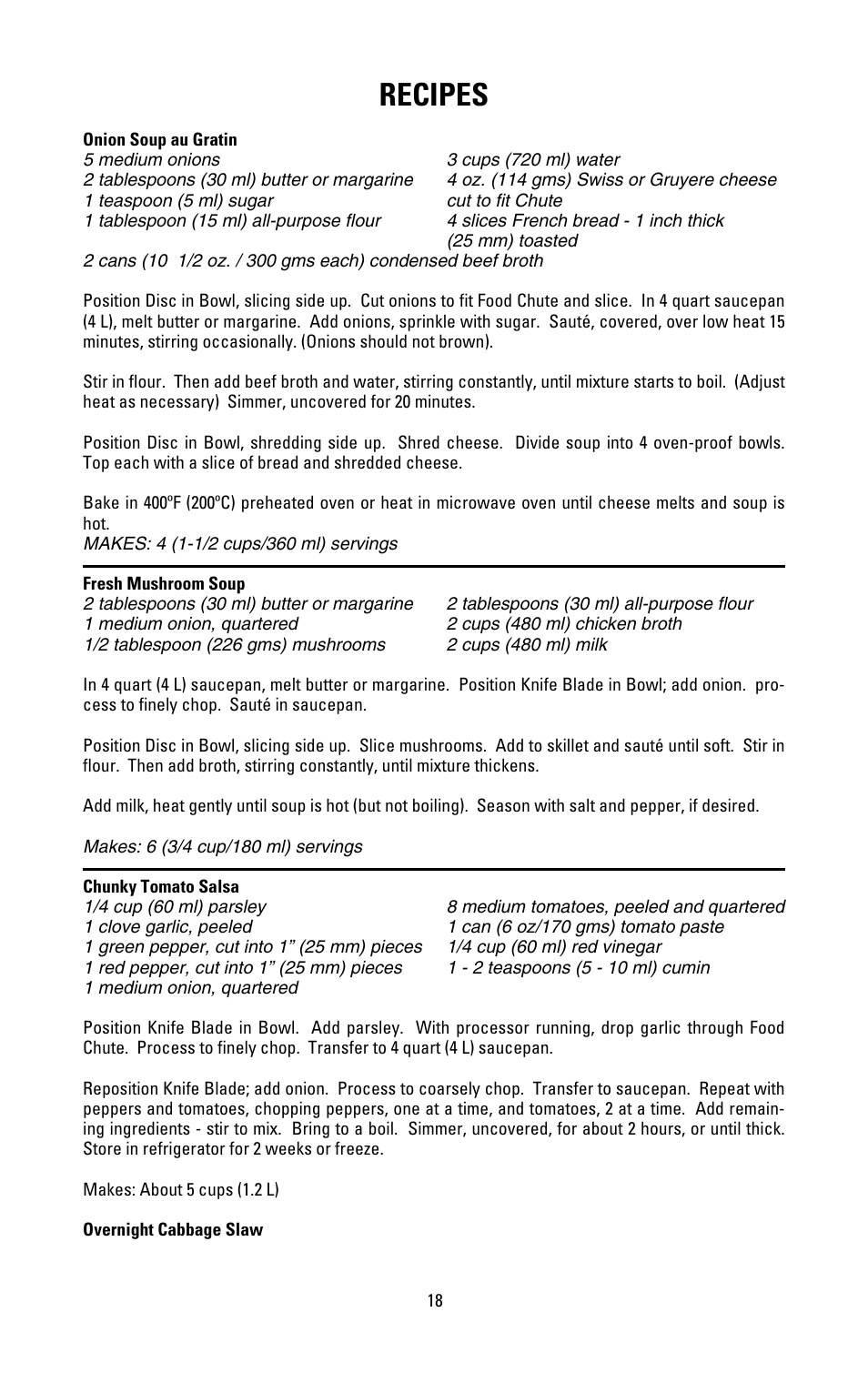 Recipies, Recipes | Black & Decker FP1000 User Manual | Page 16 / 23