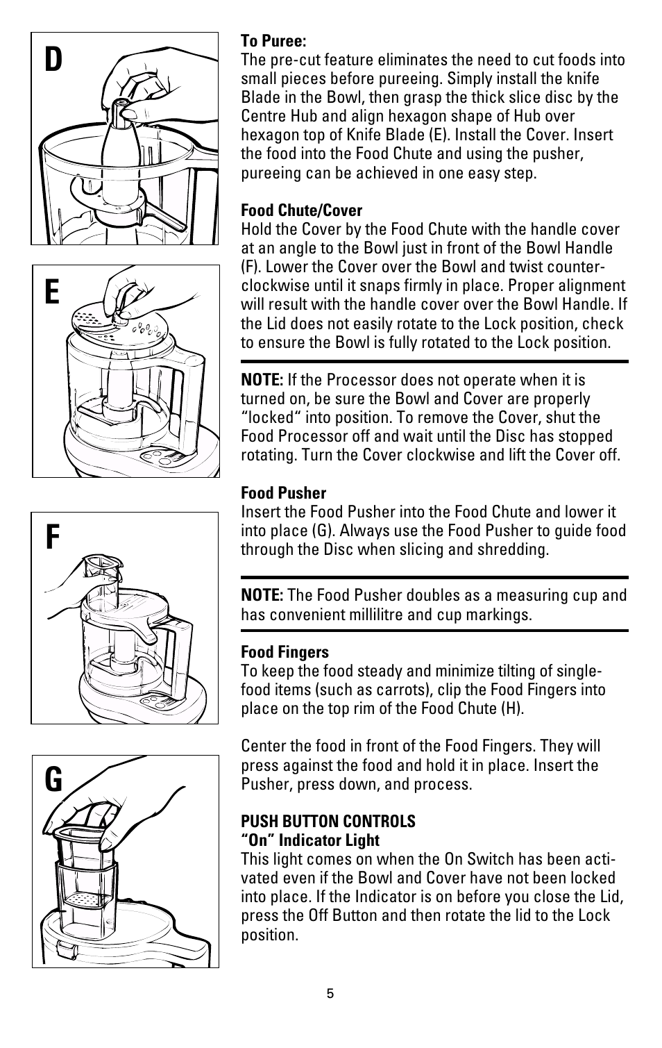 De f g | Black & Decker FP1000 User Manual | Page 5 / 23