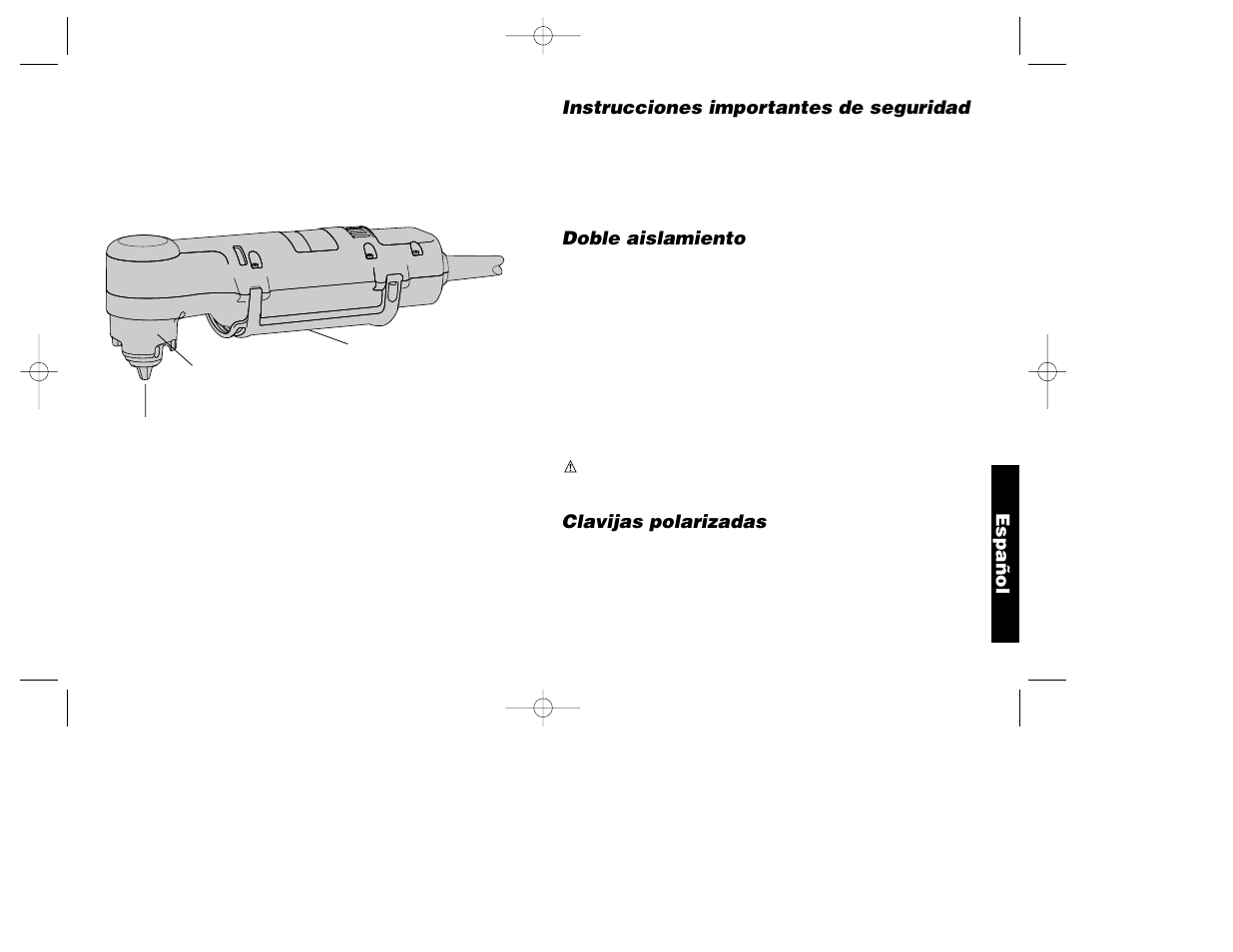 Español instrucciones importantes de seguridad, Doble aislamiento, Clavijas polarizadas | Black & Decker 384292-00 User Manual | Page 16 / 24