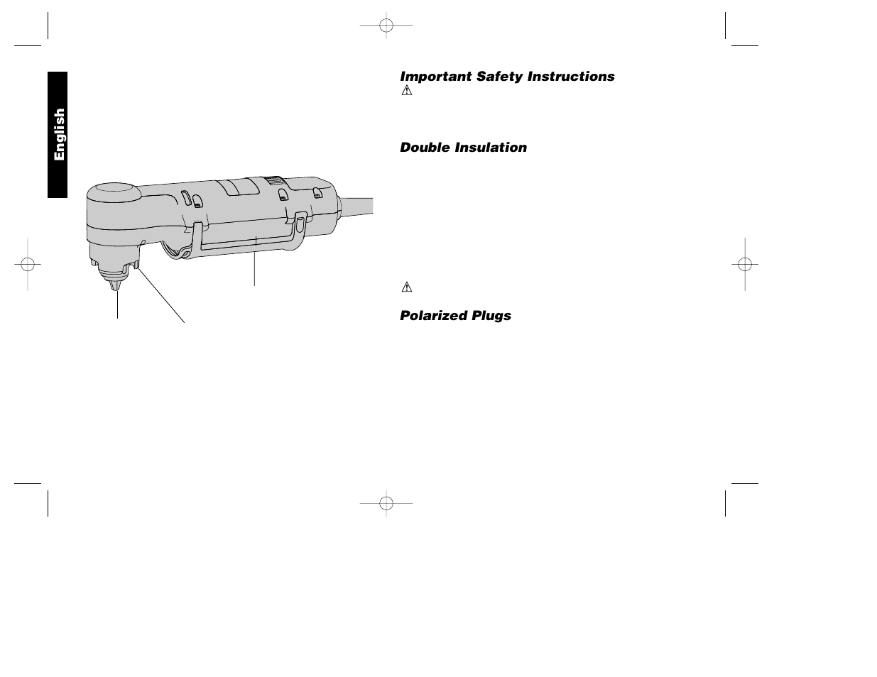 Important safety instructions, Double insulation, Polarized plugs | English | Black & Decker 384292-00 User Manual | Page 3 / 24