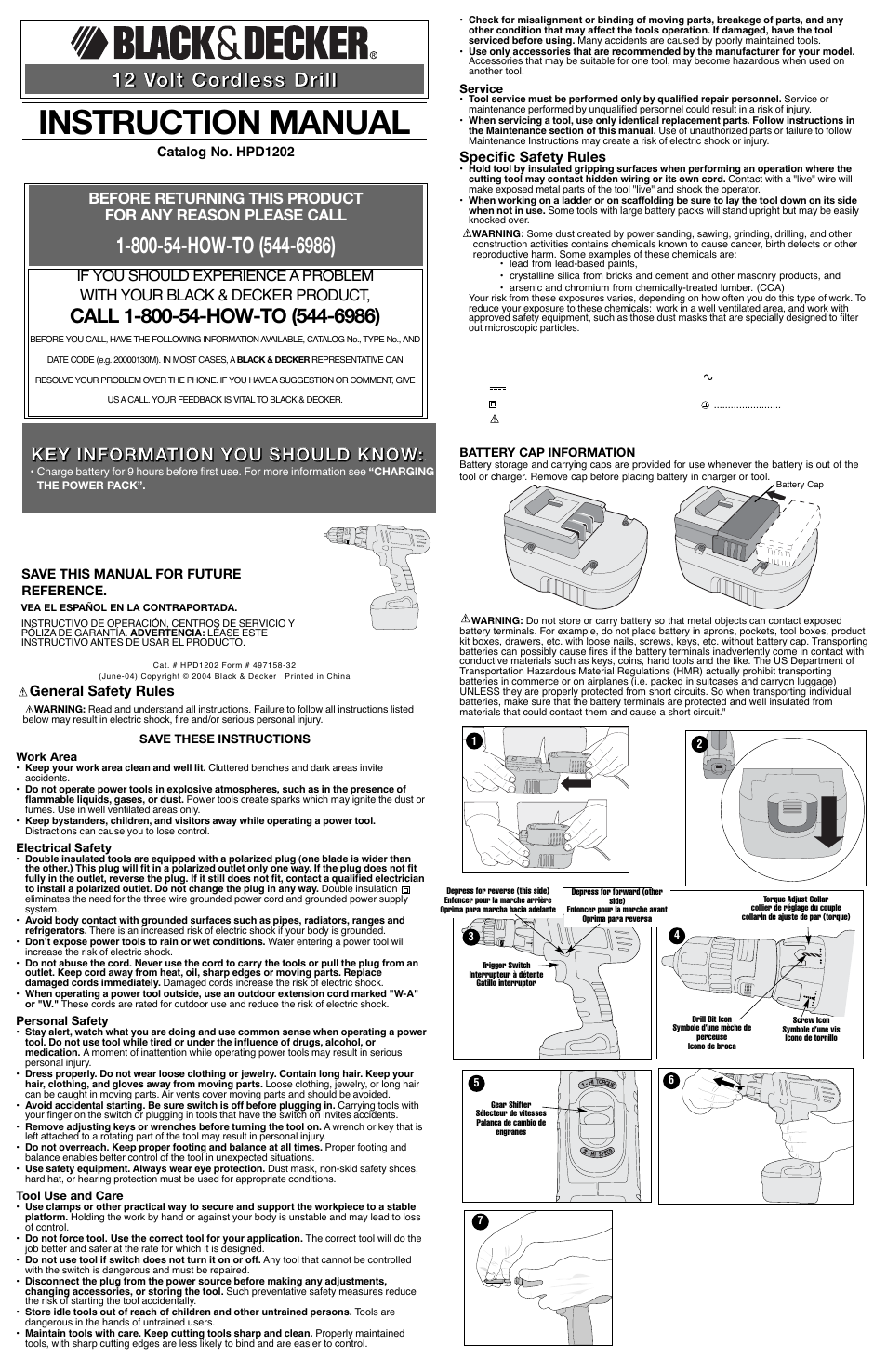 Black & Decker HPD1202 User Manual | 6 pages