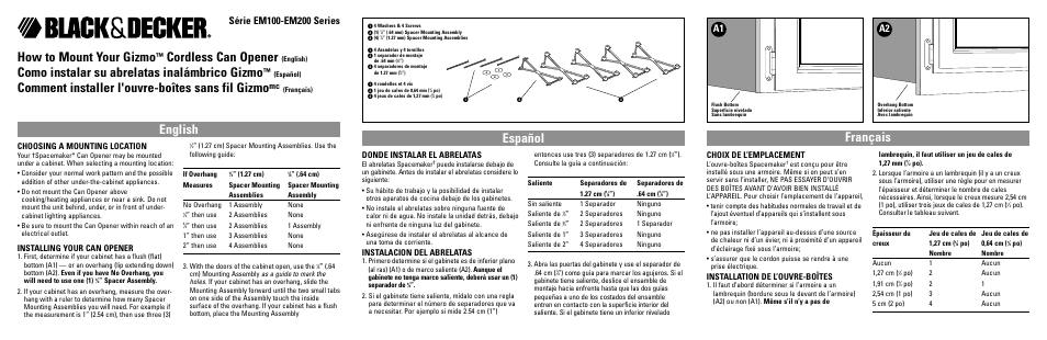 Black & Decker GIZMO EM100 User Manual | 2 pages