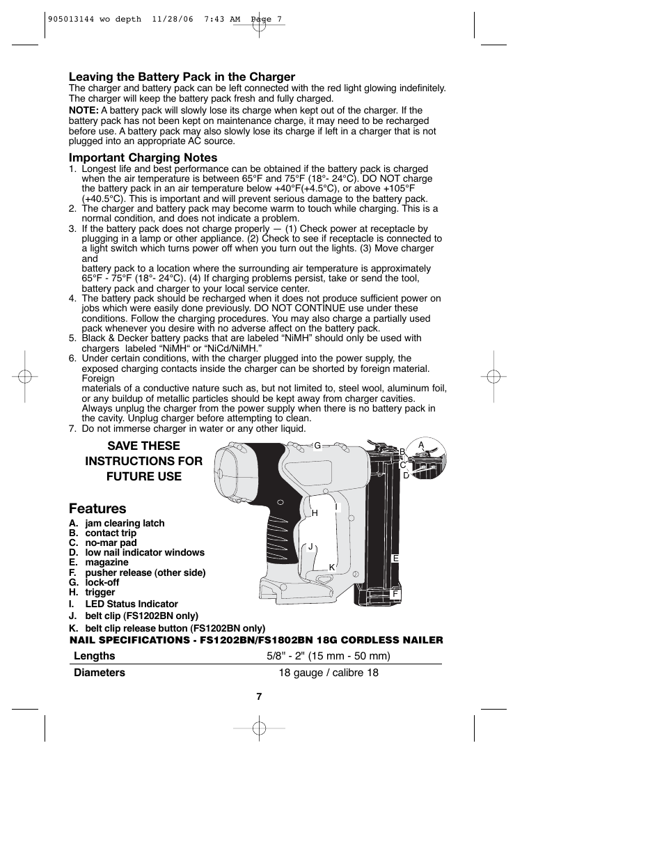 Features | Black & Decker Fire Storm FS1802BN User Manual | Page 7 / 34