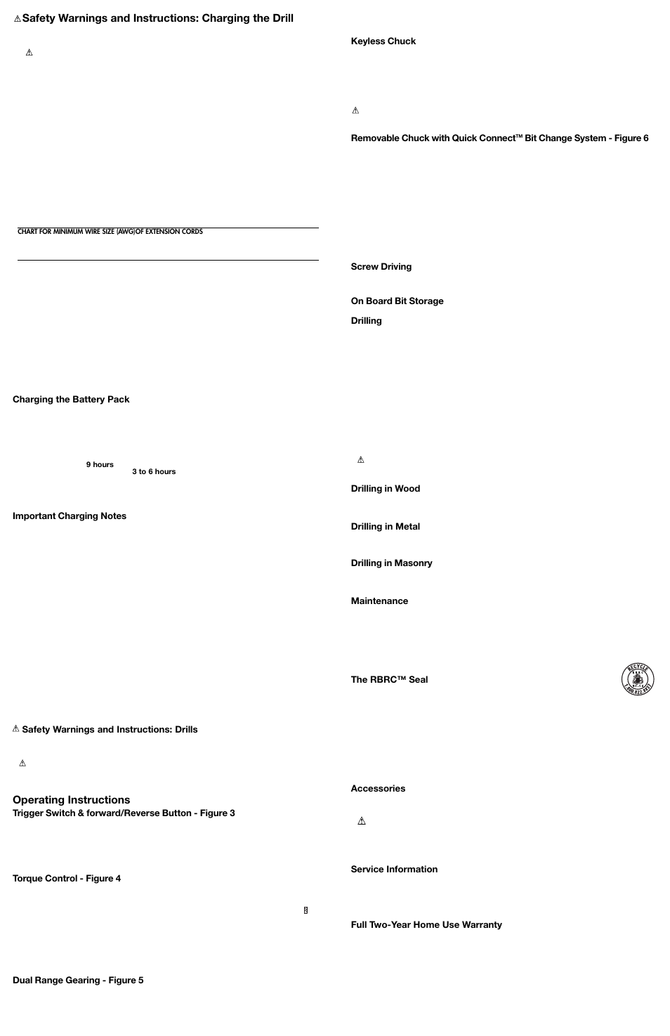 Operating instructions | Black & Decker FireStorm 5106305-00 User Manual | Page 2 / 6