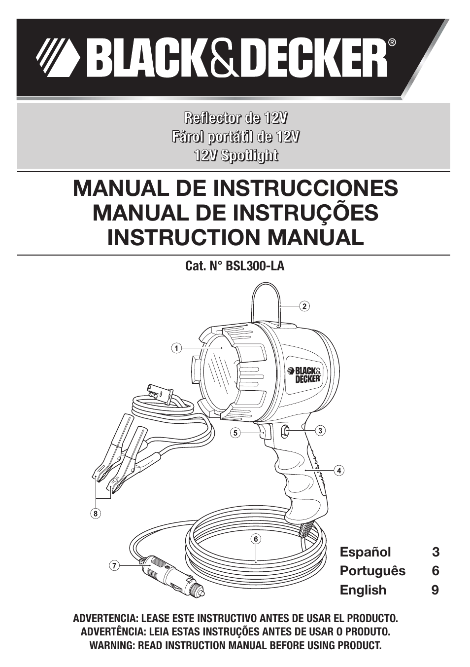 Black & Decker BSL300-LA User Manual | 12 pages