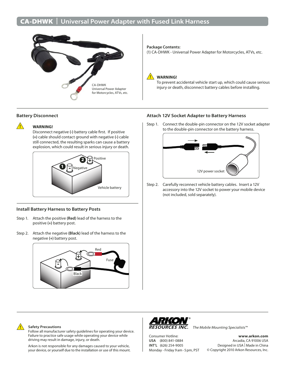 Black & Decker CA-DHWK User Manual | 1 page