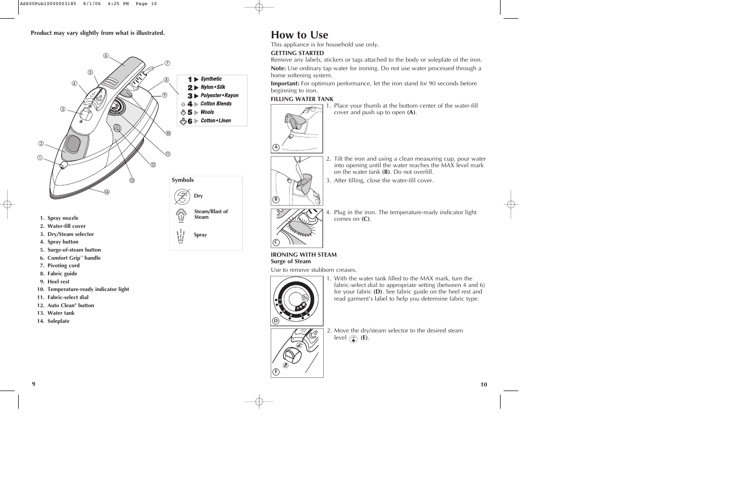 How to use | Black & Decker AS600 User Manual | Page 6 / 9