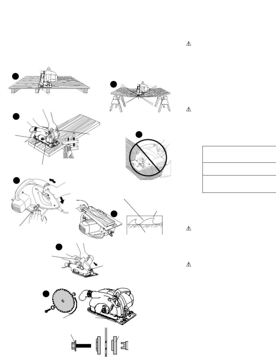 Warning, Operating instr, Caution | Maintenan, Accessori | Black & Decker Wood Hawk C2020 User Manual | Page 2 / 7