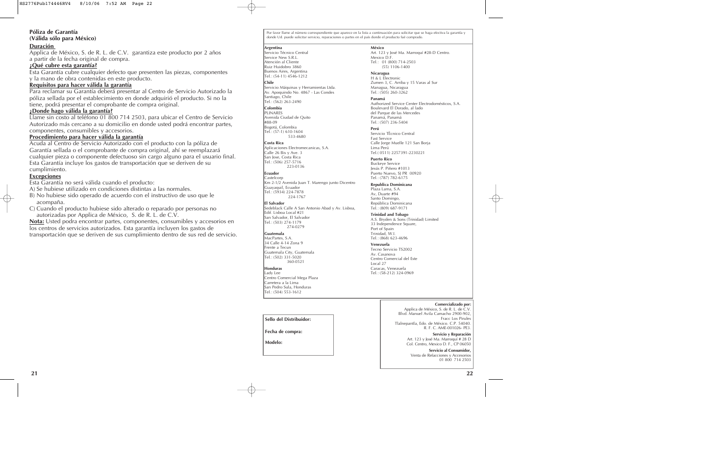 Black & Decker HS2776 User Manual | Page 12 / 13