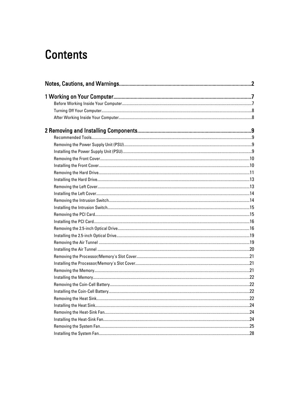 Dell Precision T7600 (Mid 2012) User Manual | Page 3 / 73