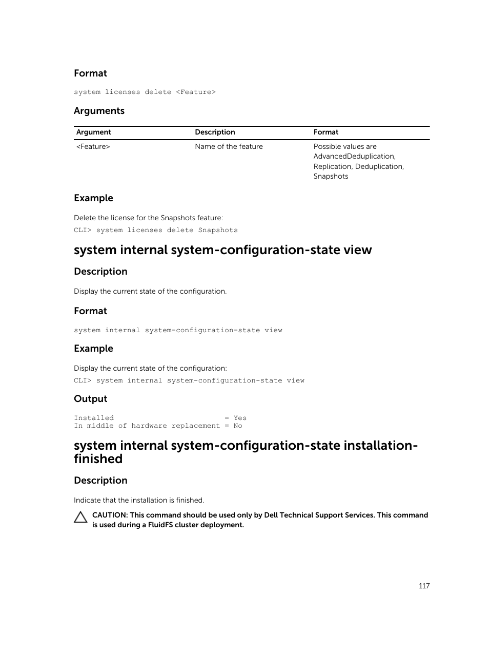 System internal system-configuration-state view | Dell PowerVault NX3600 User Manual | Page 117 / 245