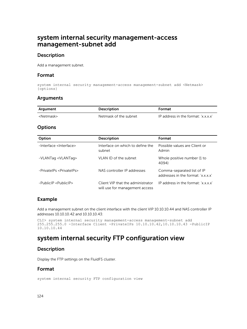 System internal security ftp configuration view | Dell PowerVault NX3600 User Manual | Page 124 / 245