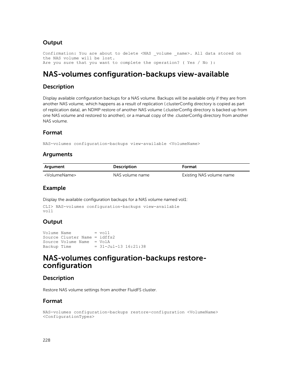 Nas-volumes configuration-backups view-available | Dell PowerVault NX3600 User Manual | Page 228 / 245