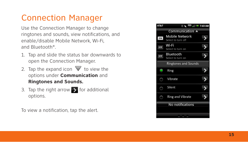 Connection manager | Dell Aero Mobile User Manual | Page 15 / 24