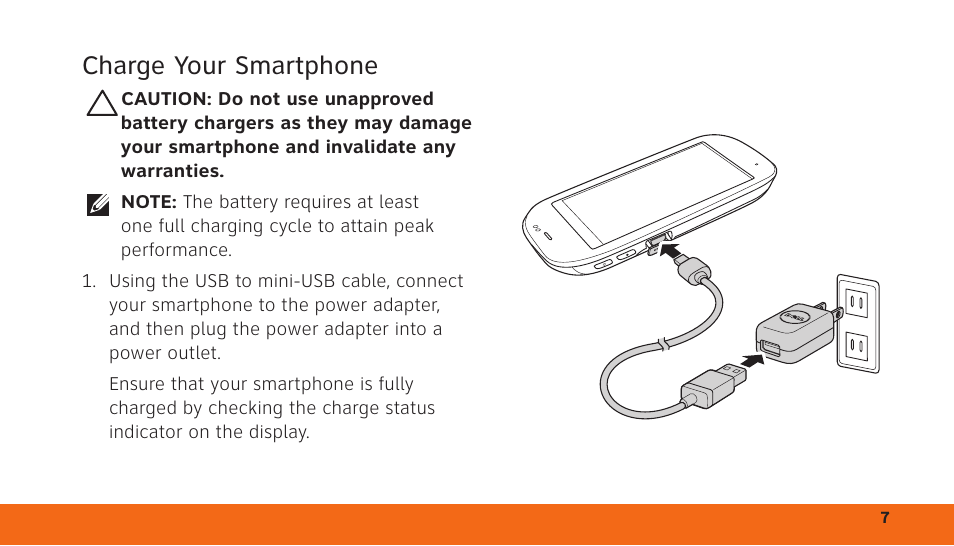 Charge your smartphone | Dell Aero Mobile User Manual | Page 7 / 24