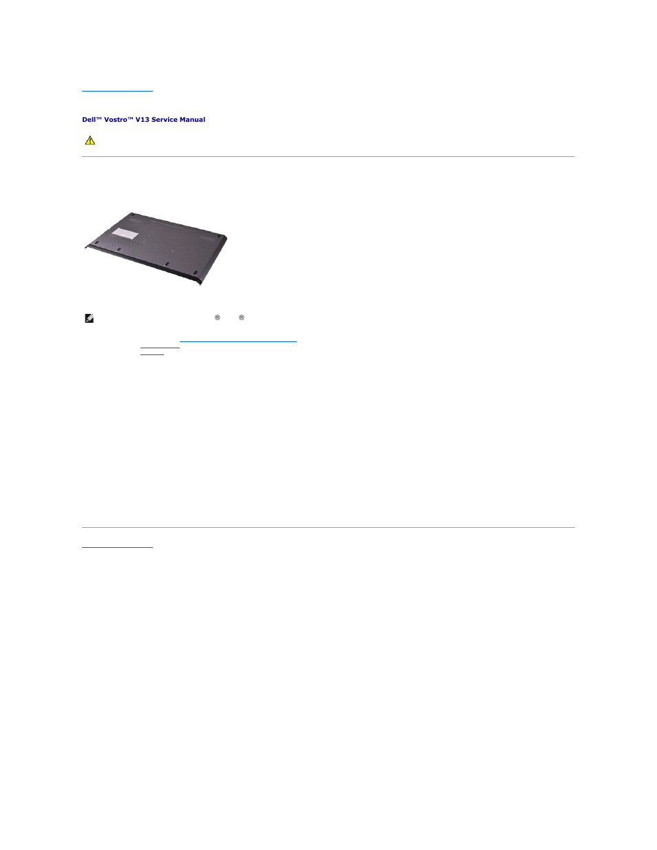 Base cover, Removing the base cover, Replacing the base cover | Dell Vostro V13 (Late 2009) User Manual | Page 15 / 40