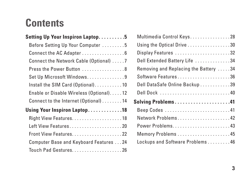 Dell Inspiron 1764 (Early 2010) User Manual | Page 5 / 86
