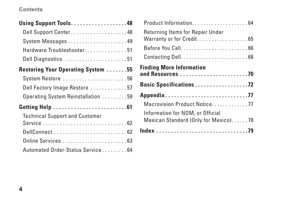Dell Inspiron 1764 (Early 2010) User Manual | Page 6 / 86