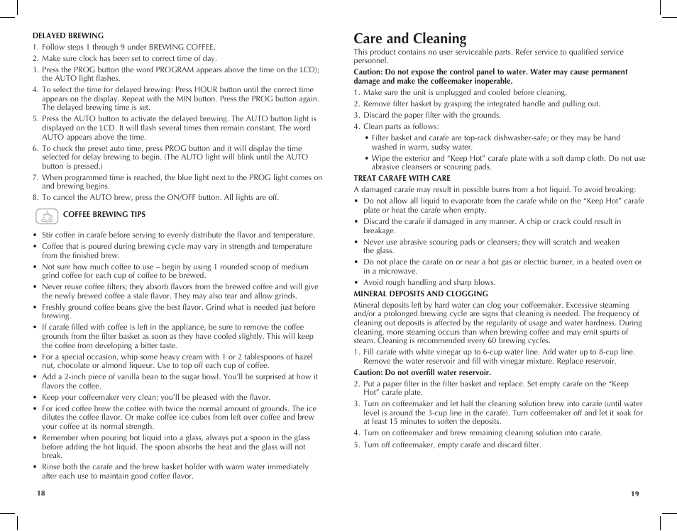 Care and cleaning | Black & Decker Spacemaker SDC850 User Manual | Page 10 / 25